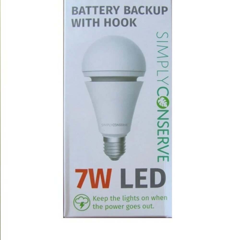 Simply Conserve 5W LED A19 Battery Backup with Hook Bulb